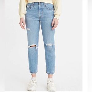 Levi's Athens Break Original 501 Button Fly Cotton High Rise Straight Cropped